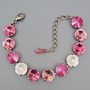 Austrian Crystal Bracelet in Antique Silver